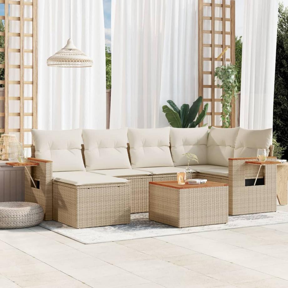 VidaXL Ensemble de canapés de jardin rotin synthétique  