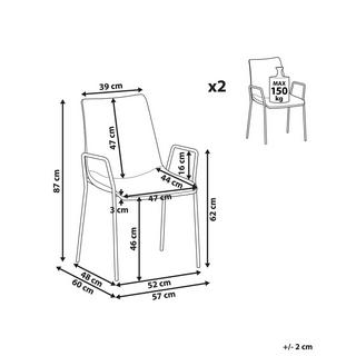 Beliani Esszimmerstuhl 2er Set aus Samtstoff Modern JEFFERSON  