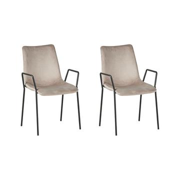 Lot de 2 chaises de salle à manger en Velours Moderne JEFFERSON