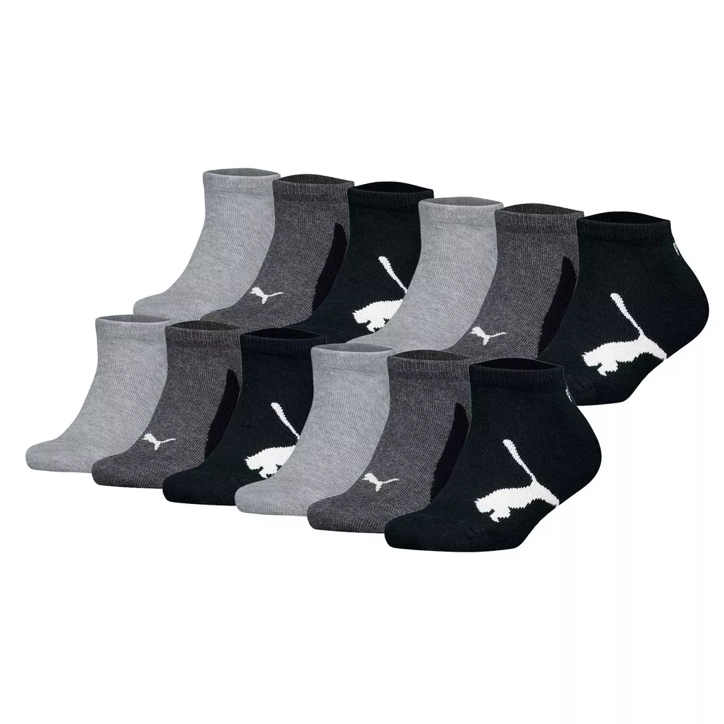 Puma - Calzini Unisex Confezione da 12 Vestibilità confortevole-BWT Sneaker 12P, 27-30, Grigio platino