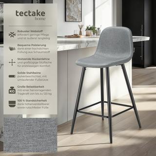 Tectake Chaise de bar WILLOW en tissu résistant et rembourré  