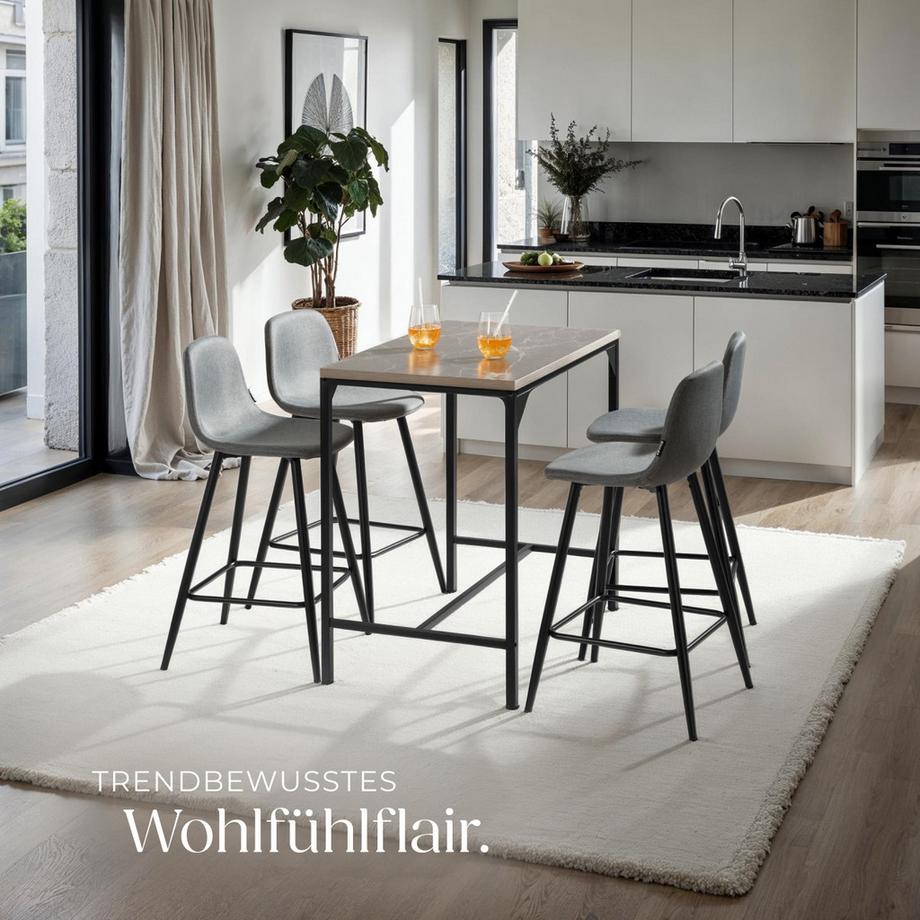 Tectake Chaise de bar WILLOW en tissu résistant et rembourré  