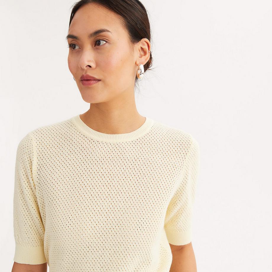 La Redoute Collections Pull Col Rond Manches Courtes  