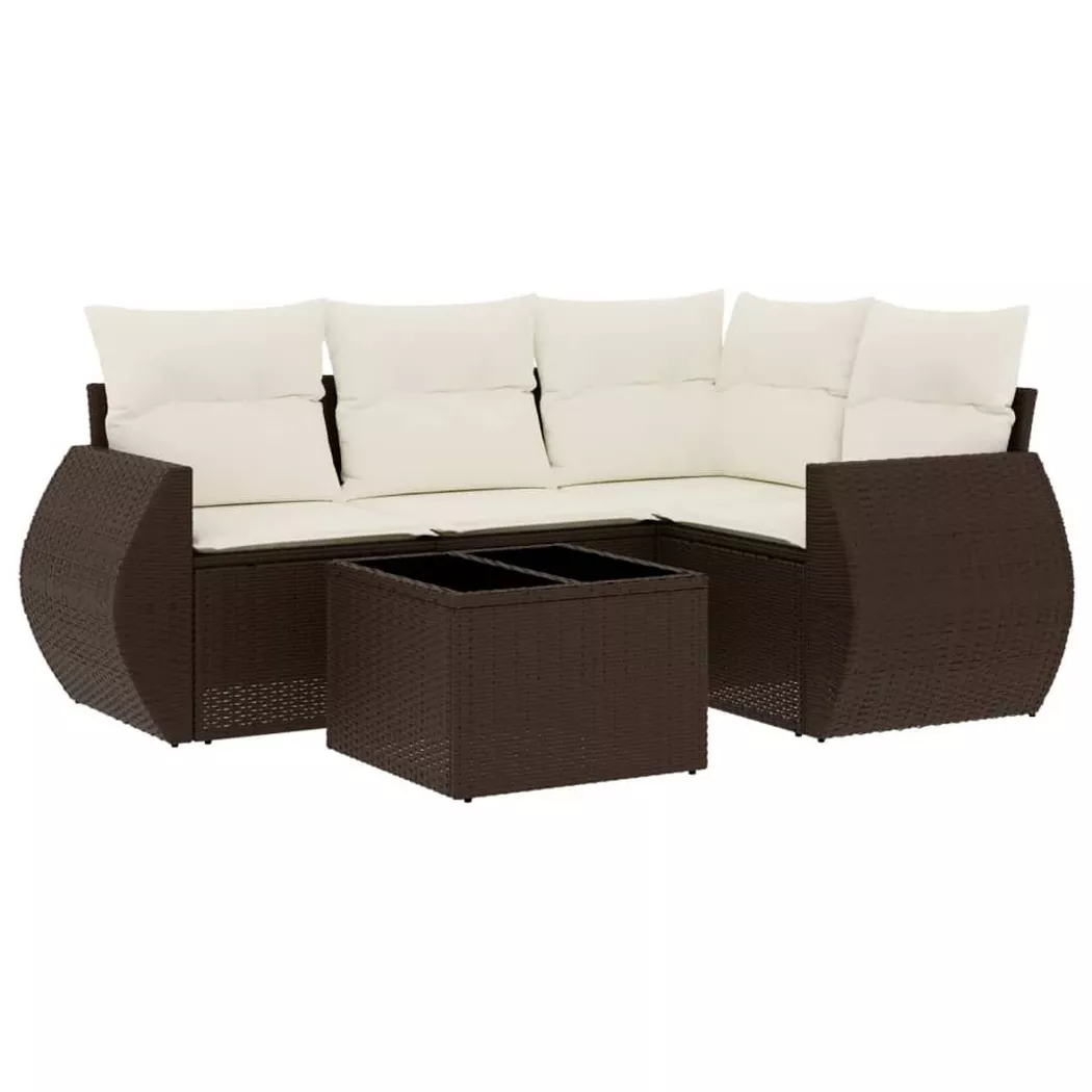 VidaXL - Garten sofagarnitur poly-rattan, One Size, Braun