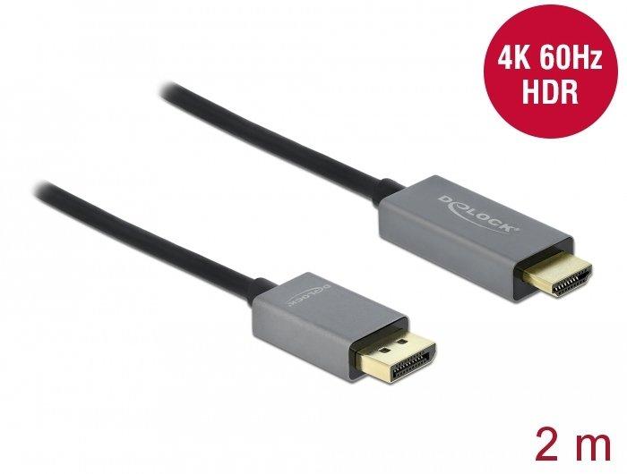 DeLock  DeLOCK DisplayPort attivo 1.4 a cavo per HDMI 4K 60 Hz (HDR) da 2 m 