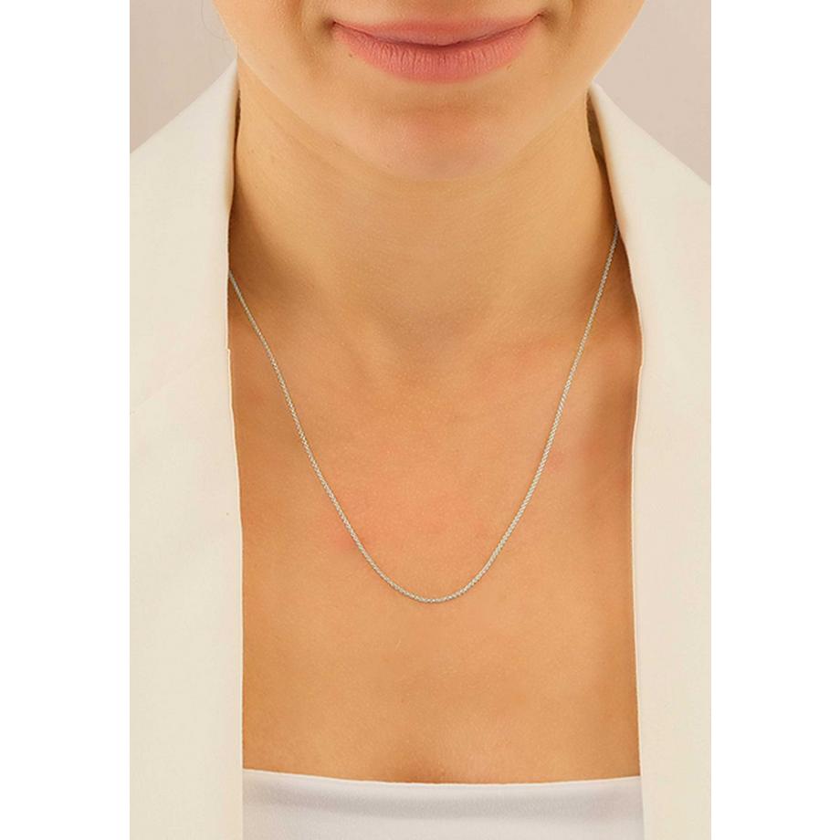 MUAU Schmuck  Collier forçat ronde en or blanc 750, 1,1mm, 40cm 