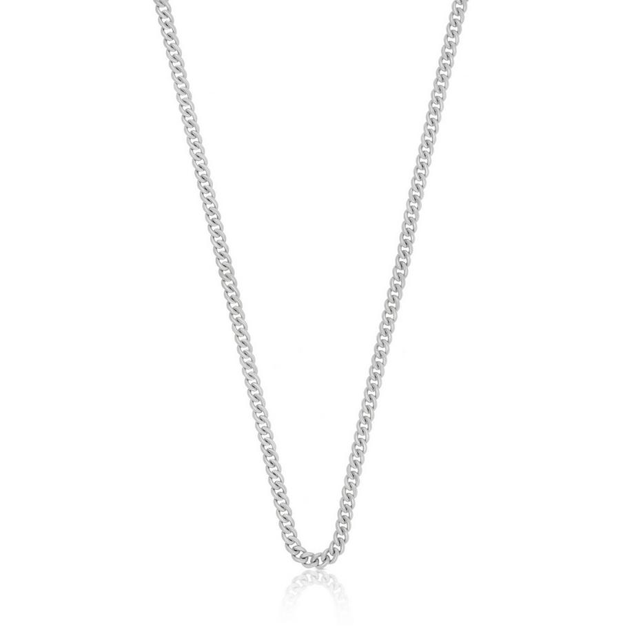 MUAU Schmuck  Collier forçat ronde en or blanc 750, 1,1mm, 40cm 