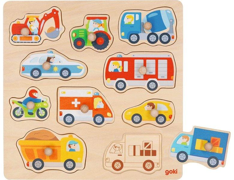 goki  Puzzle Steckpuzzle Fahrzeuge (10Teile) 