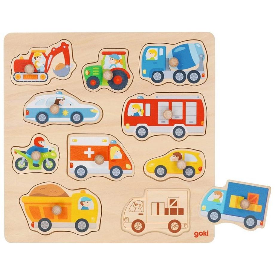 goki  Puzzle Steckpuzzle Fahrzeuge (10Teile) 