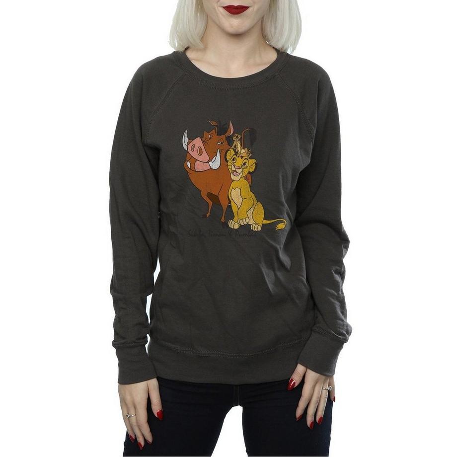 The Lion King Classic Pumbaa Simba Timon Grafikdruck Sweatshirt  