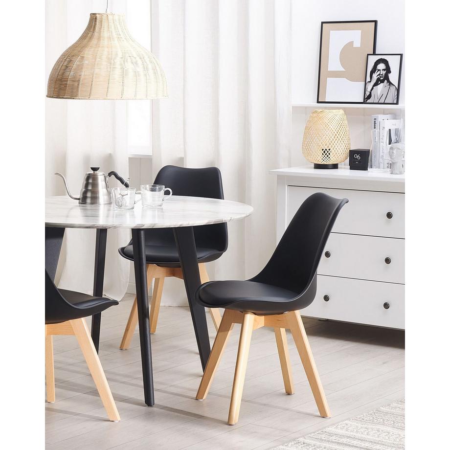 Beliani Lot de 2 chaises de salle à manger en Matière synthétique Rétro DAKOTA II  