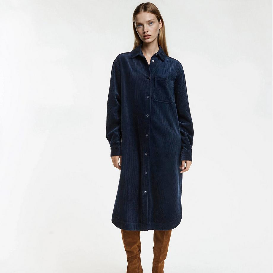 La Redoute Collections Abito midi in velluto a coste taglio dritto  