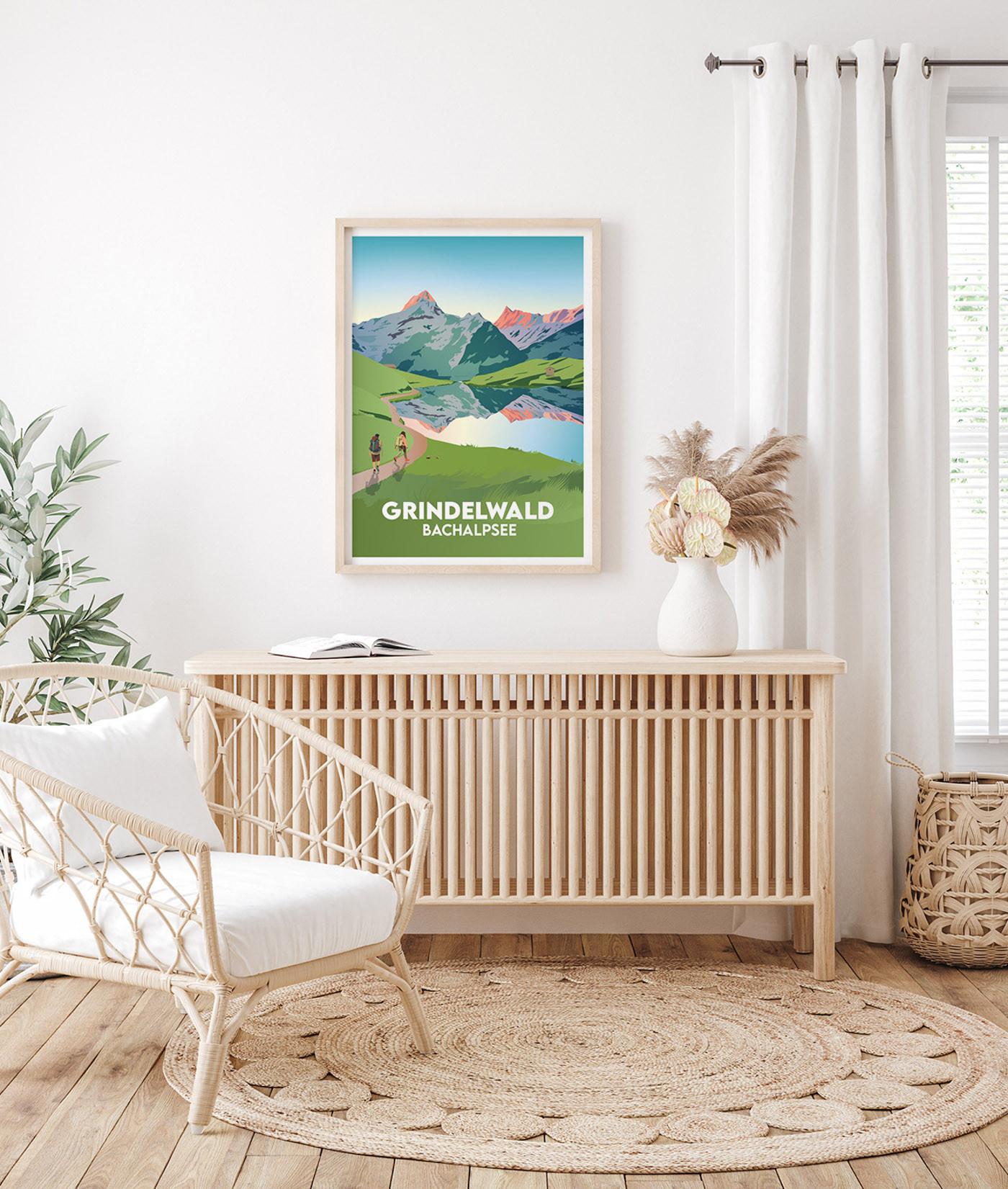 La-Jonx Affiche de Grindelwald - Bachalpsee  