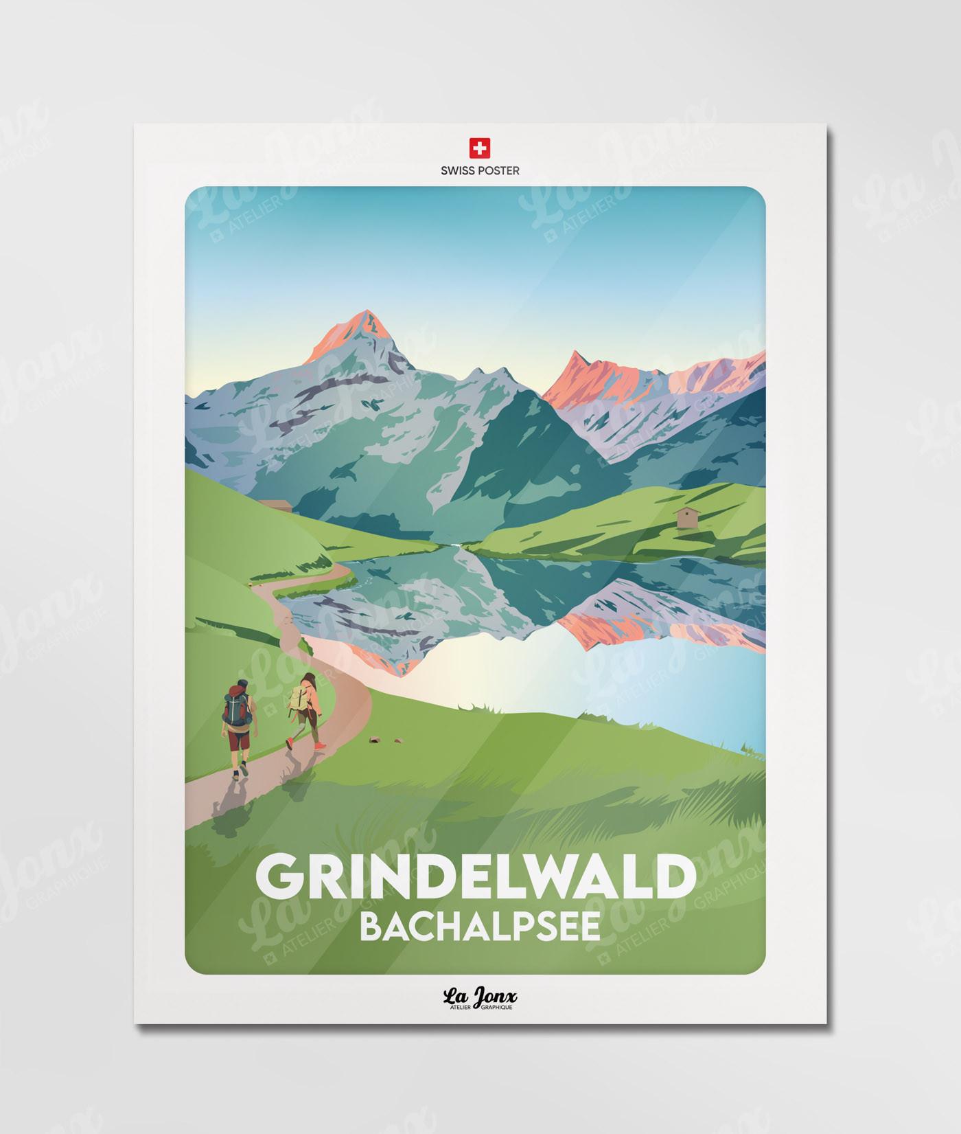 La-Jonx Affiche de Grindelwald - Bachalpsee  