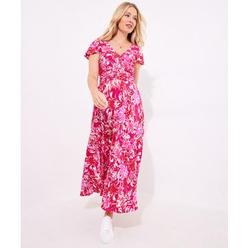 PETITE Geblümtes Vintage-Knopfkleid