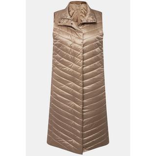 Ulla Popken  Gilet trapuntato con collo alto, bottoni automatici laterali e tasche con zip 