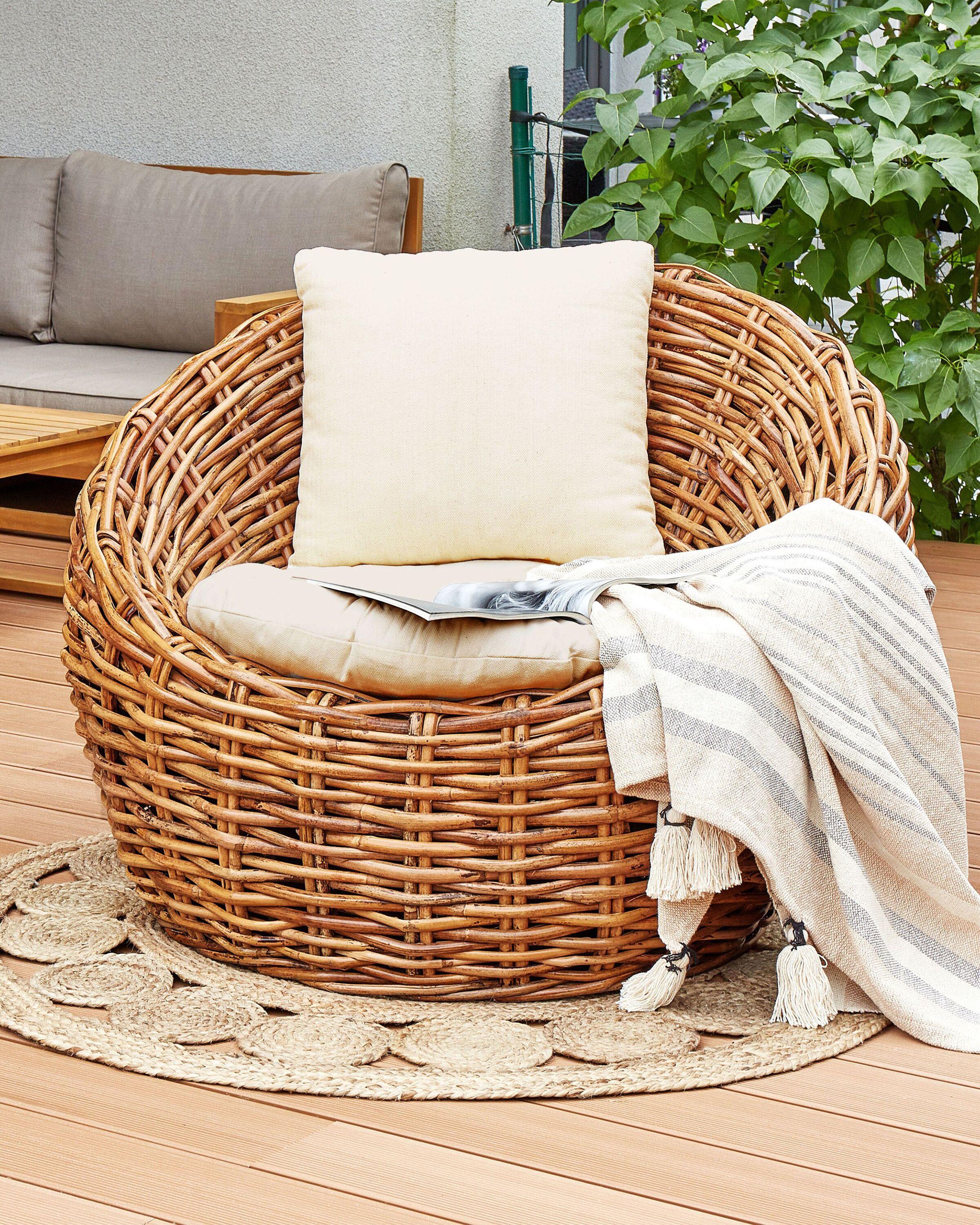 Beliani Gartenstuhl aus Rattan Boho LERICI  