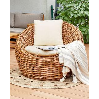 Beliani Gartenstuhl aus Rattan Boho LERICI  