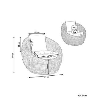 Beliani Sedia da giardino en Rattan Boho LERICI  