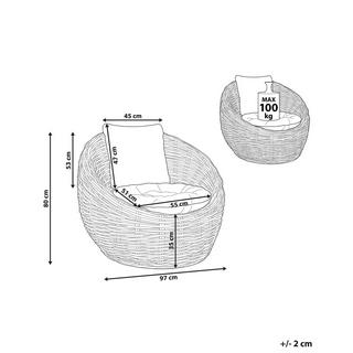 Beliani Gartenstuhl aus Rattan Boho LERICI  