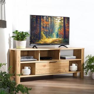 Casâme Meuble TV d'Angle 1 Tiroir Décor Chêne - L120 cm  