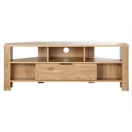 Casâme Meuble TV d'Angle 1 Tiroir Décor Chêne - L120 cm  