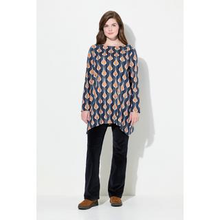 Ulla Popken Maglia Maniche Lunghe Scollo a Barca con Bottoni  