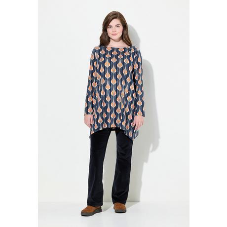 Ulla Popken Maglia Maniche Lunghe Scollo a Barca con Bottoni  