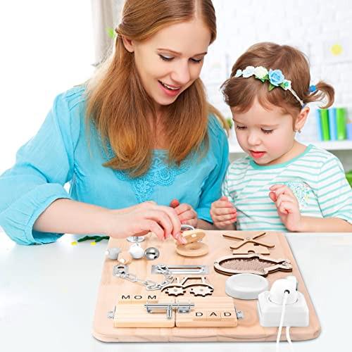 Activity-board  Planche occupée, planche motorisée pour enfants, planche occupée, planche d'activité motrice fine, jouet en bois, jouet motorisé 