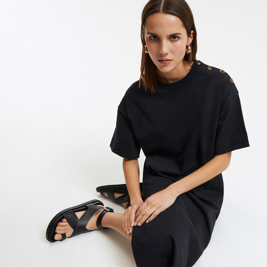 La Redoute Collections Abito lungo in jersey con abbottonatura sulla spalla  