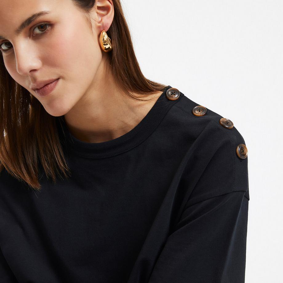 La Redoute Collections Abito lungo in jersey con abbottonatura sulla spalla  