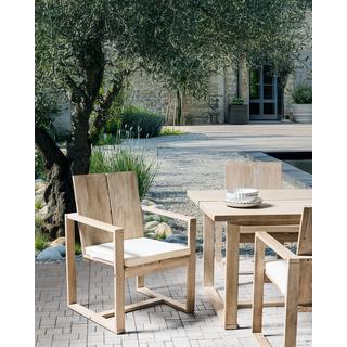 Beliani Lot de 2 chaises de jardin avec coussins en Acacia Rustique AZZANELLO  