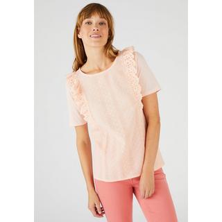 Damart  Tee-shirt bi-matière broderie anglaise. 