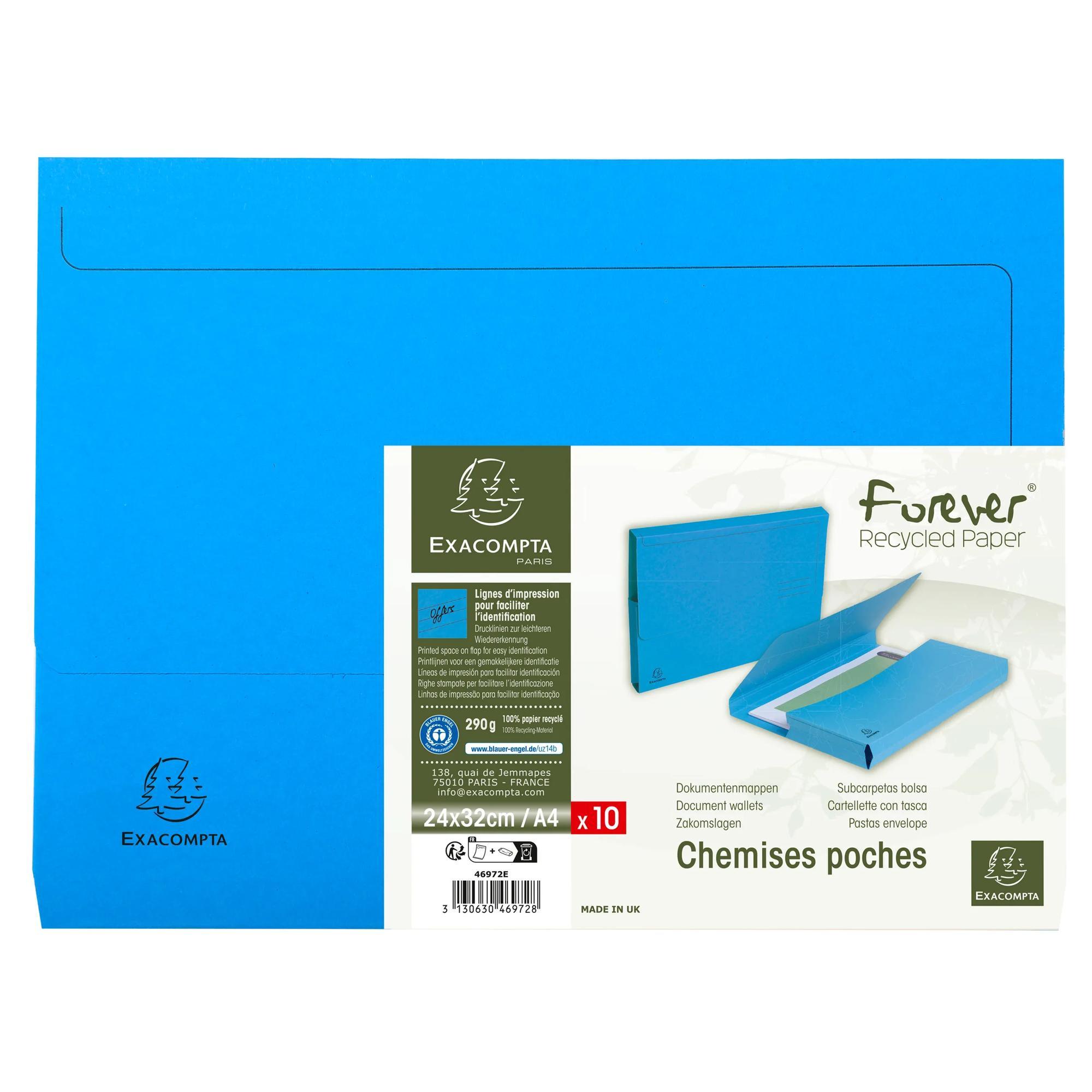 Exacompta Paquet de 10 chemises poche coloris vifs Forever - 24x32cm - x 10  