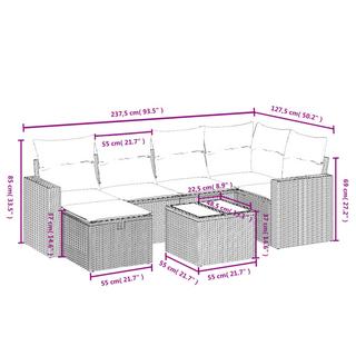 VidaXL set divano da giardino Polirattan  