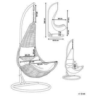 Beliani Hängesessel mit Gestell aus PE Rattan Retro ATRI  