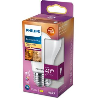 PHILIPS LED E27 Normal 40W Givre Gradable WarmGl 470lm  