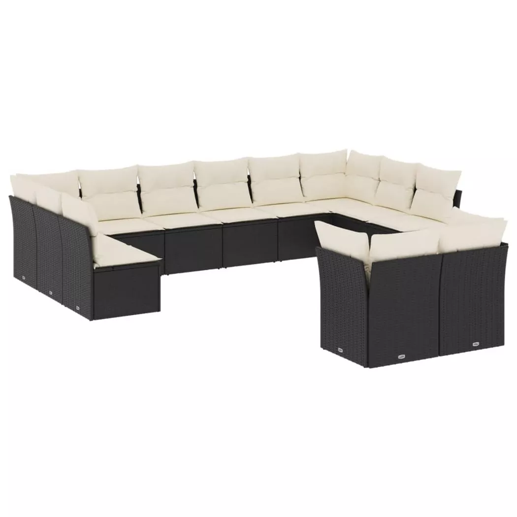 VidaXL - Garten sofagarnitur poly-rattan, One Size, Schwarz
