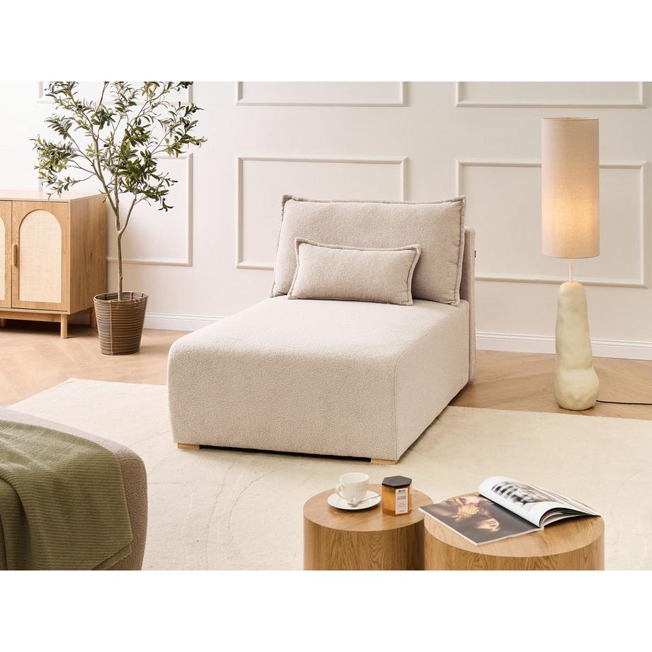 Beliani Chaise longue en Bouclé Minimaliste NERBO  