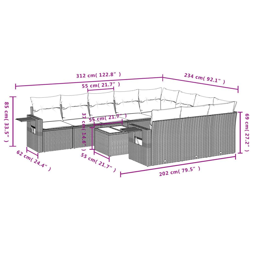 VidaXL Ensemble de canapés de jardin rotin synthétique  