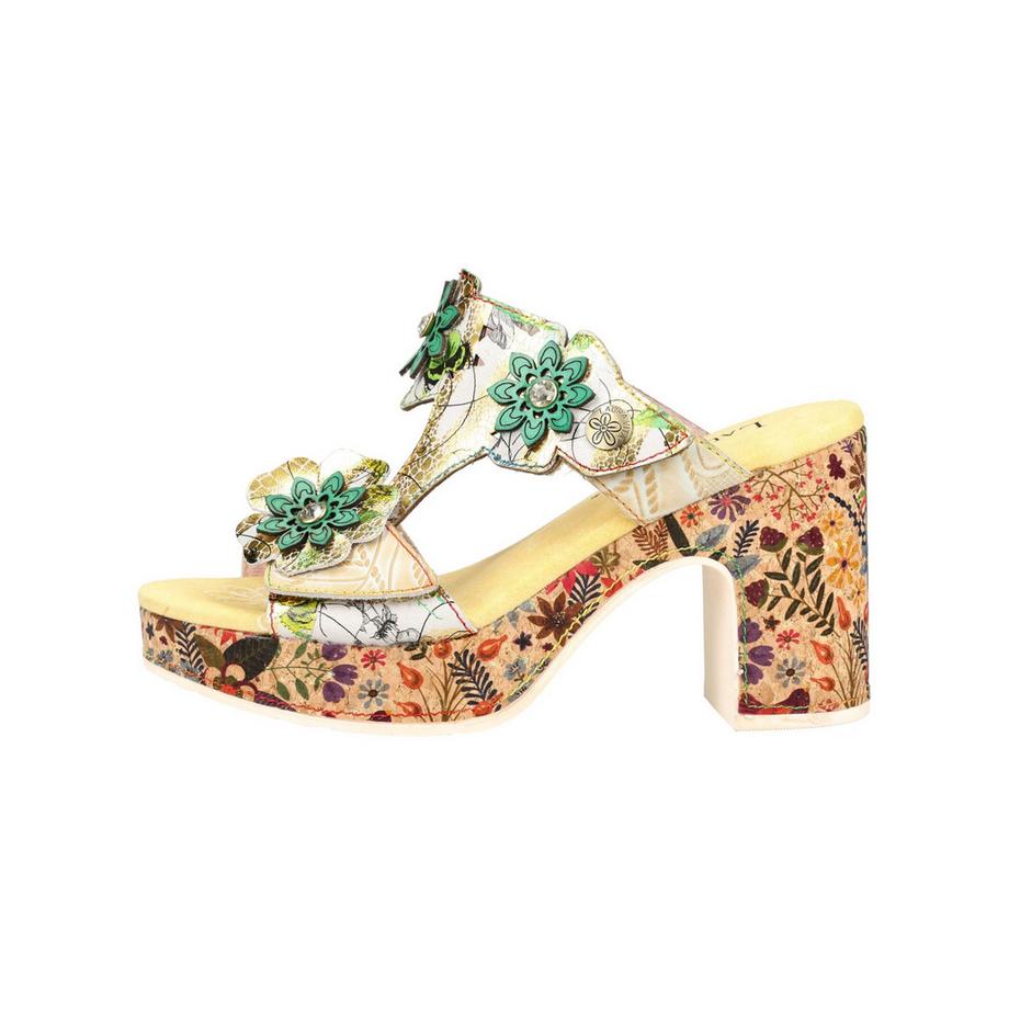 Laura Vita Mules con Plateau a Stampa Floreale  