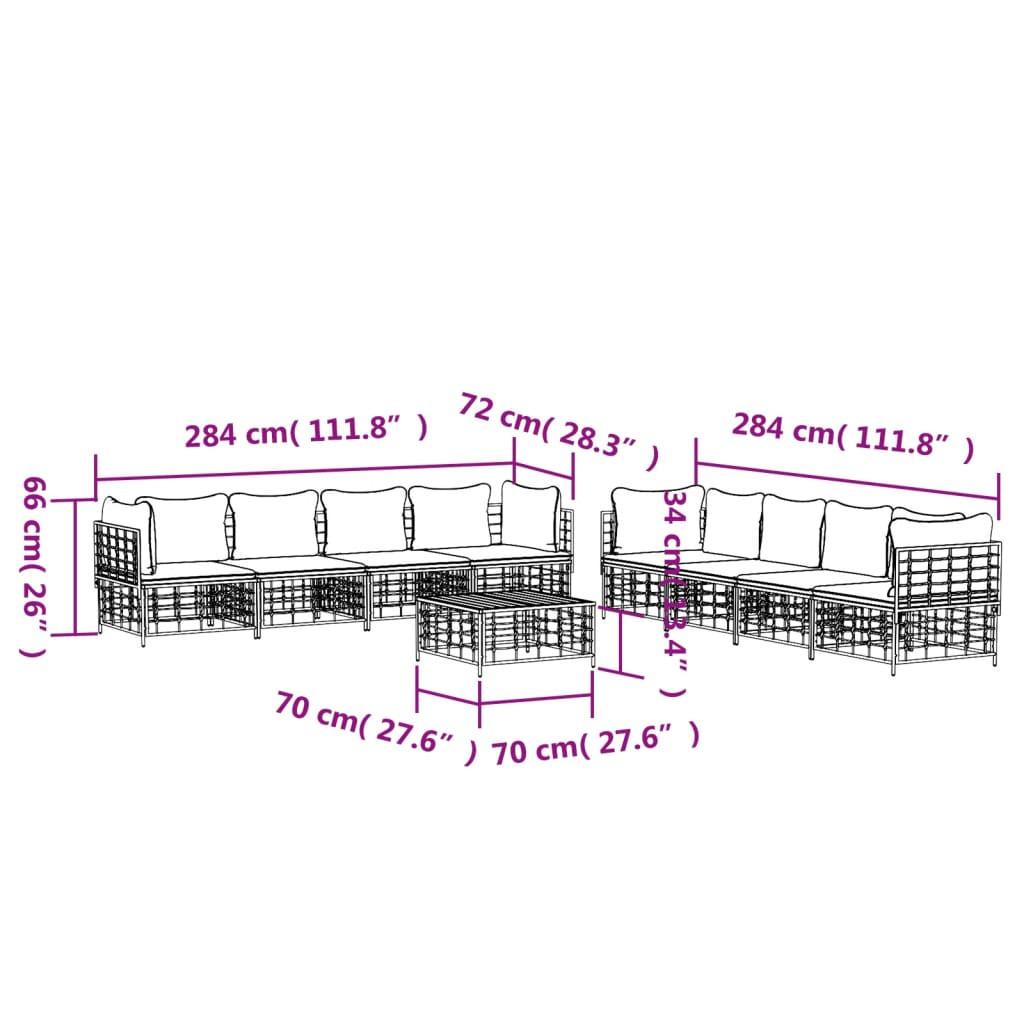 VidaXL set mobili da giardino Polirattan  