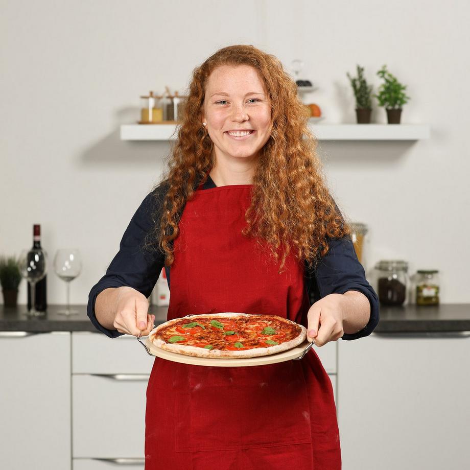 B2X Runder Pizzastein im Set  