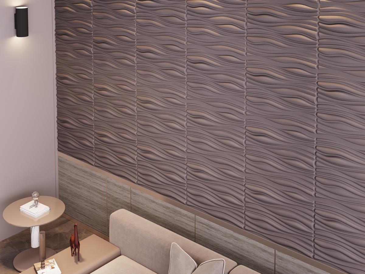 Vente-unique Panneau mural 3D à  peindre pack de 3m² lot de 6 pièces ONDIA  