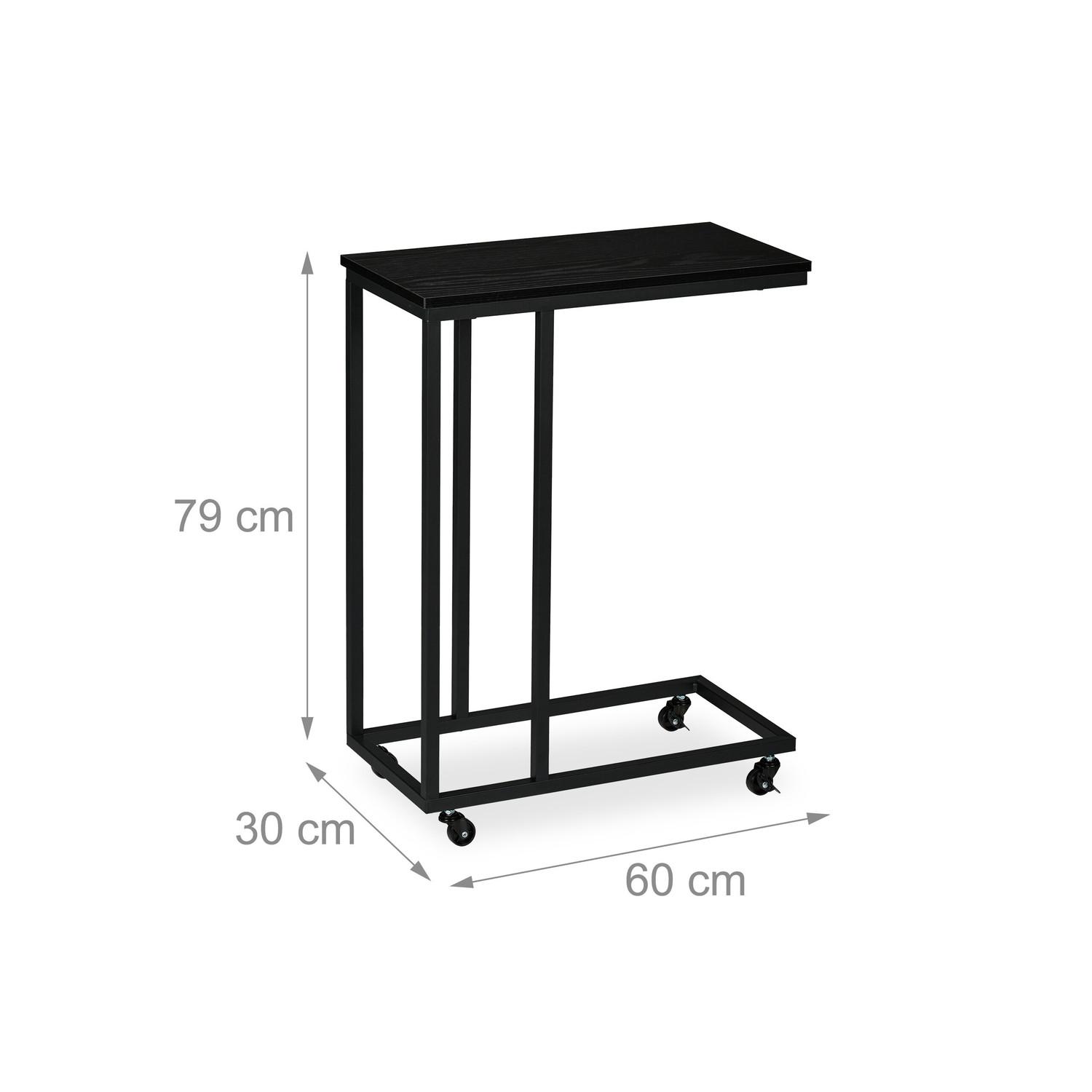 Northix C-förmiger Beistelltisch mit Rädern  