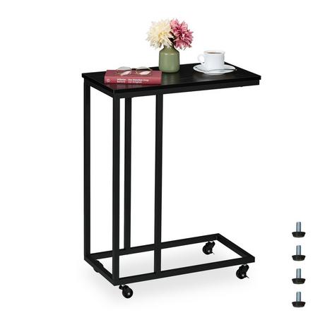 Northix C-förmiger Beistelltisch mit Rädern  