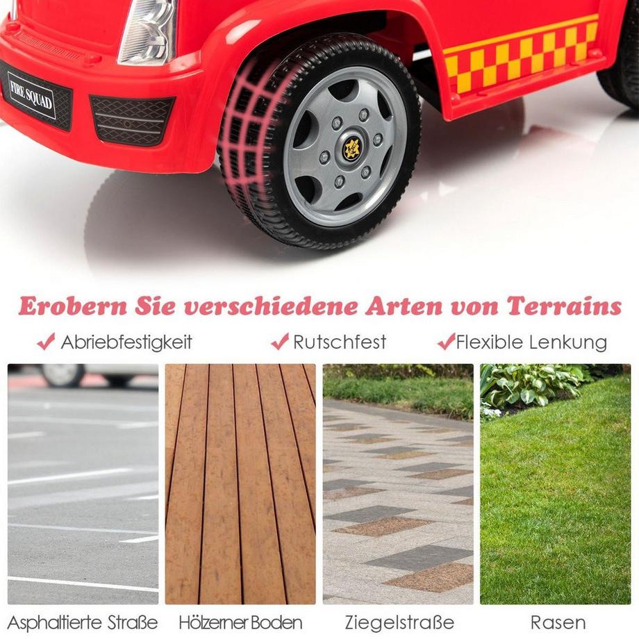 B2X  Camion de pompier pour enfants avec pistolet à bulles pour enfants de 18 à 36 mois rouge 