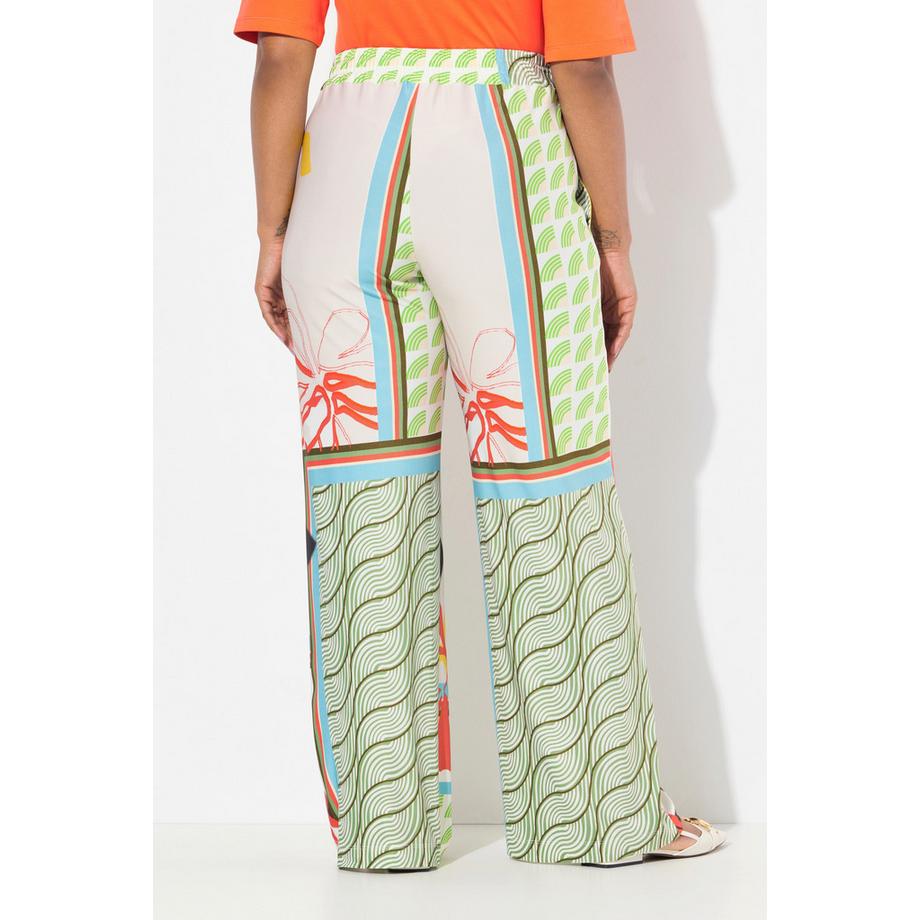 Ulla Popken Pantaloni Slinky Gamba Larga Dritta Cintura Elastica  