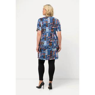 Ulla Popken  Longshirt, Zierbänder, Rundhals, A-Linie, Halbarm 