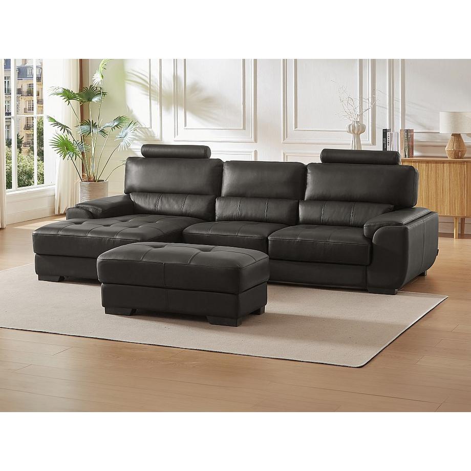 Vente-unique Canapé d'angle pouf en cuir METROPOLITAN II Angle gauche  